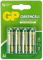 GP Батарейки Greencell Extra Heavy Duty, AA, 4шт. (R6-4BL)