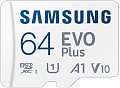 Samsung microSDXC Card 64GB EVO PLUS U1, V10, A1 + SD adapter