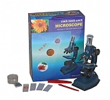 Нескучные игры Микроскоп темно-синий с подсветкой  на бат.100/300/600x