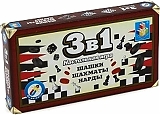 1 TOY Набор настольных игр 3 в 1 (шахматы, шашки, нарды)