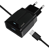 PERO Сетевое зарядное устройство TC04 1USB 2.1А с кабелем Type-C