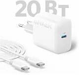 Anker Сетевое зарядное устройство 312 USB-C, 20W + кабель Type-C