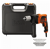 Black & Decker Ударная дрель Omega, 850 Вт, BEH850K-QS БЗП + набор сверел, кейс