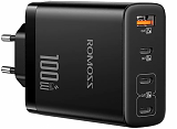 Romoss Сетевое зарядное устройство AC100H, 100W, 5A (PD), USB + 3xType-C