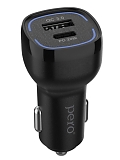 PERO Автомобильное зарядное устройство AC05 USB-A QC3.0 + USB-C PD, 38W