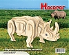 Мир деревянной игрушки Сборная модель "Белый носорог"