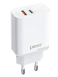 PERO Сетевое зарядное устройство TC05 PD 18W + USB-A Fast Charge
