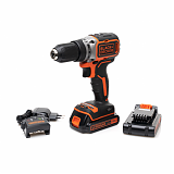 Black & Decker Аккумуляторная бесщеточная дрель-шуруповерт BL186KB, 18.0 В, 2 Li-Ion аккумулятора 1.5 Ач