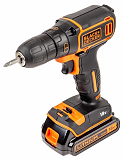 Black & Decker Аккумуляторная дрель-шуруповерт BDCDC18KB Li-Ion 1.5 А·ч 18 В х2 кейс 30 Н·м